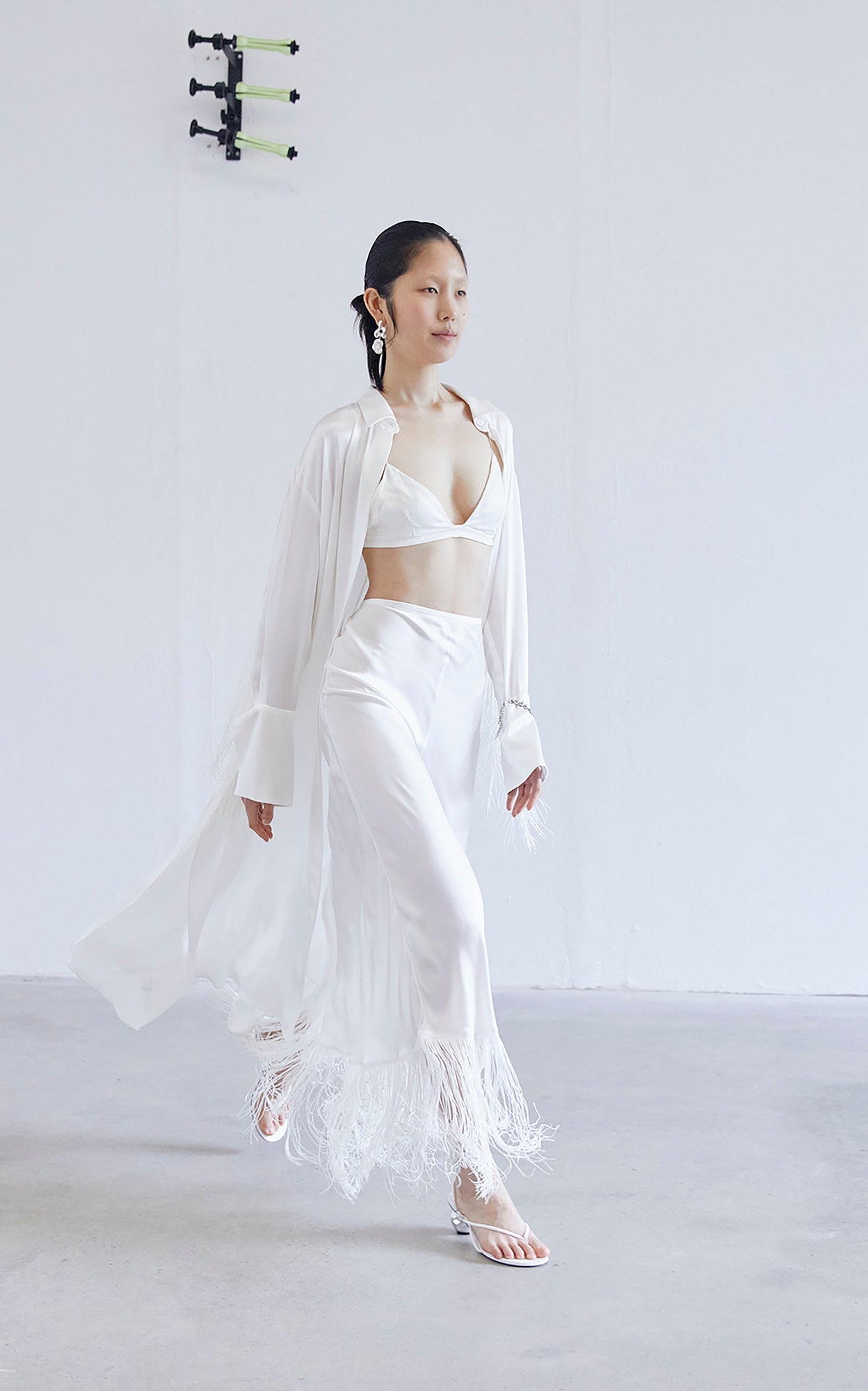 Nettle Fringed Shirt Dress | Ivory