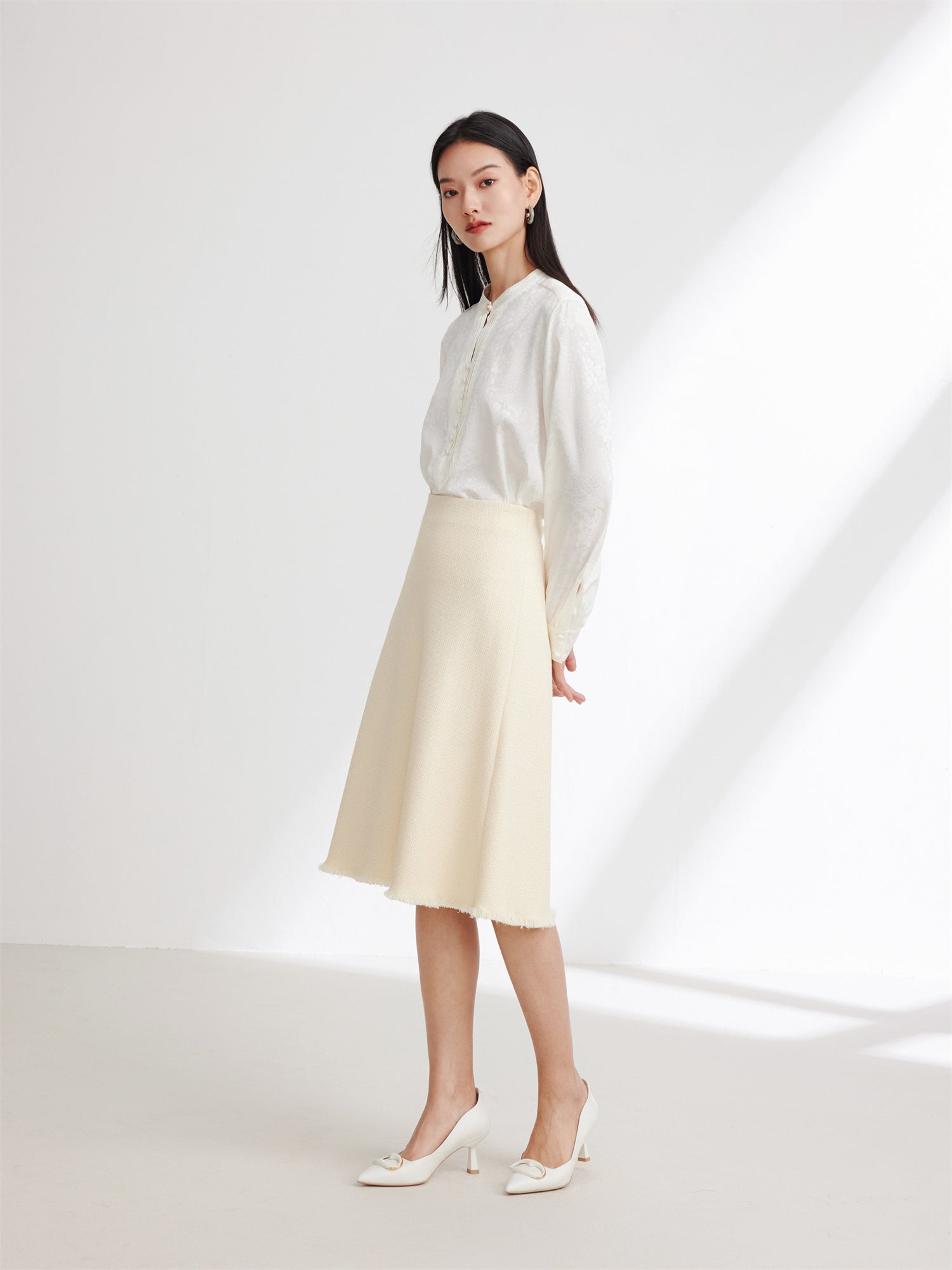 Pleated Blouse | White
