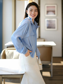 Stand-up Collar Sun Protection Jacket | Blue