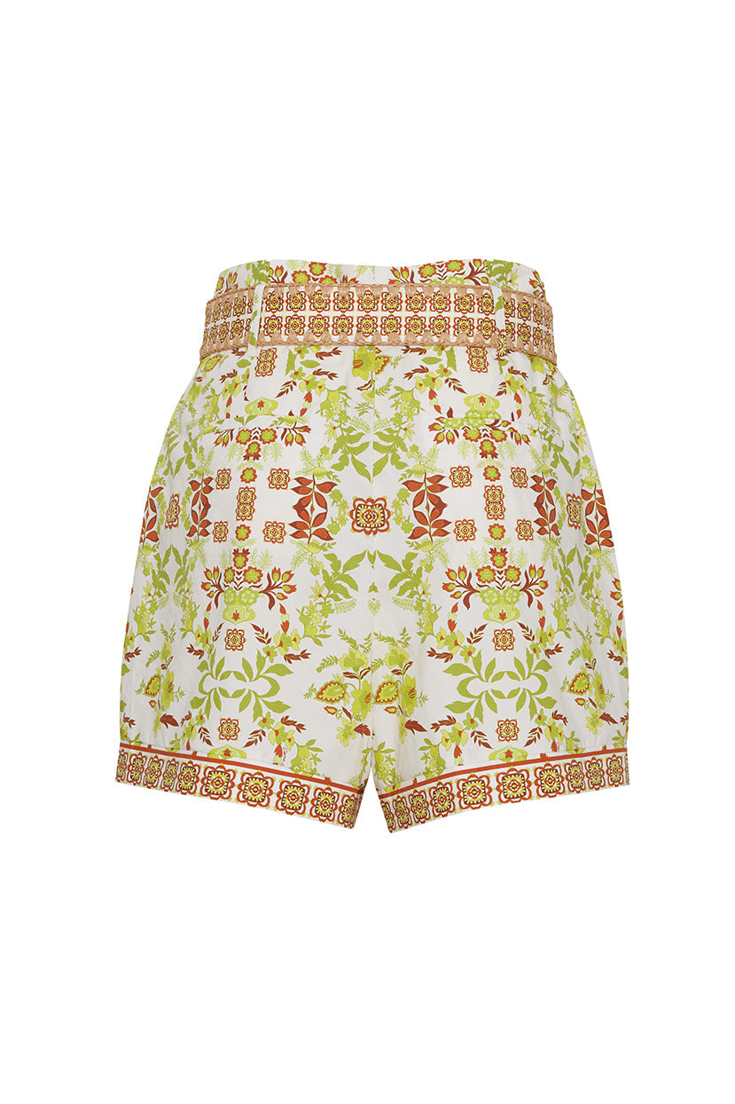 Palmer Shorts | Vine Floral Mint Green