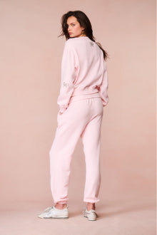 Amiyla Crystal Bow Fleece Pullover | Icicle Pink