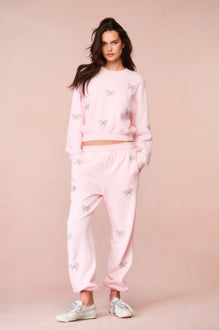 Amiyla Crystal Bow Fleece Pullover | Icicle Pink