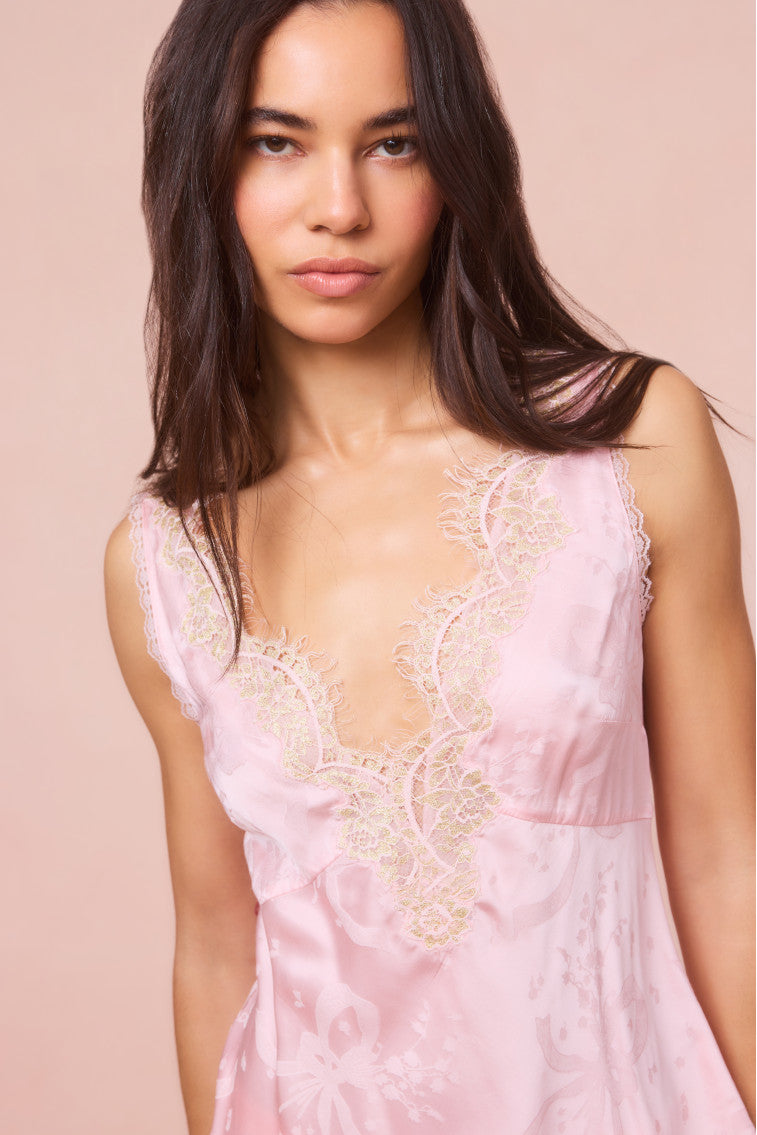 Adette Silk-Blend Jacquard Top | Soft Pink