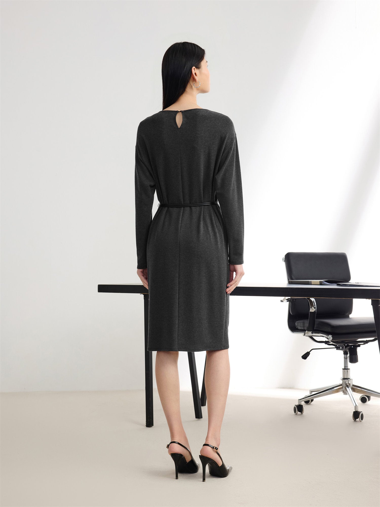 Warm Knit Dress | Gray