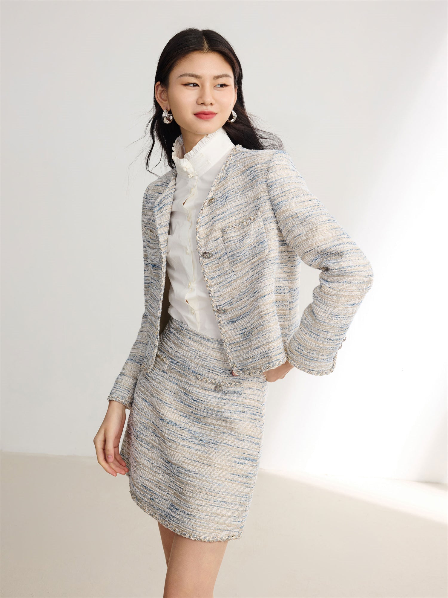 Haipai Chic Tweed Jacket | Blue