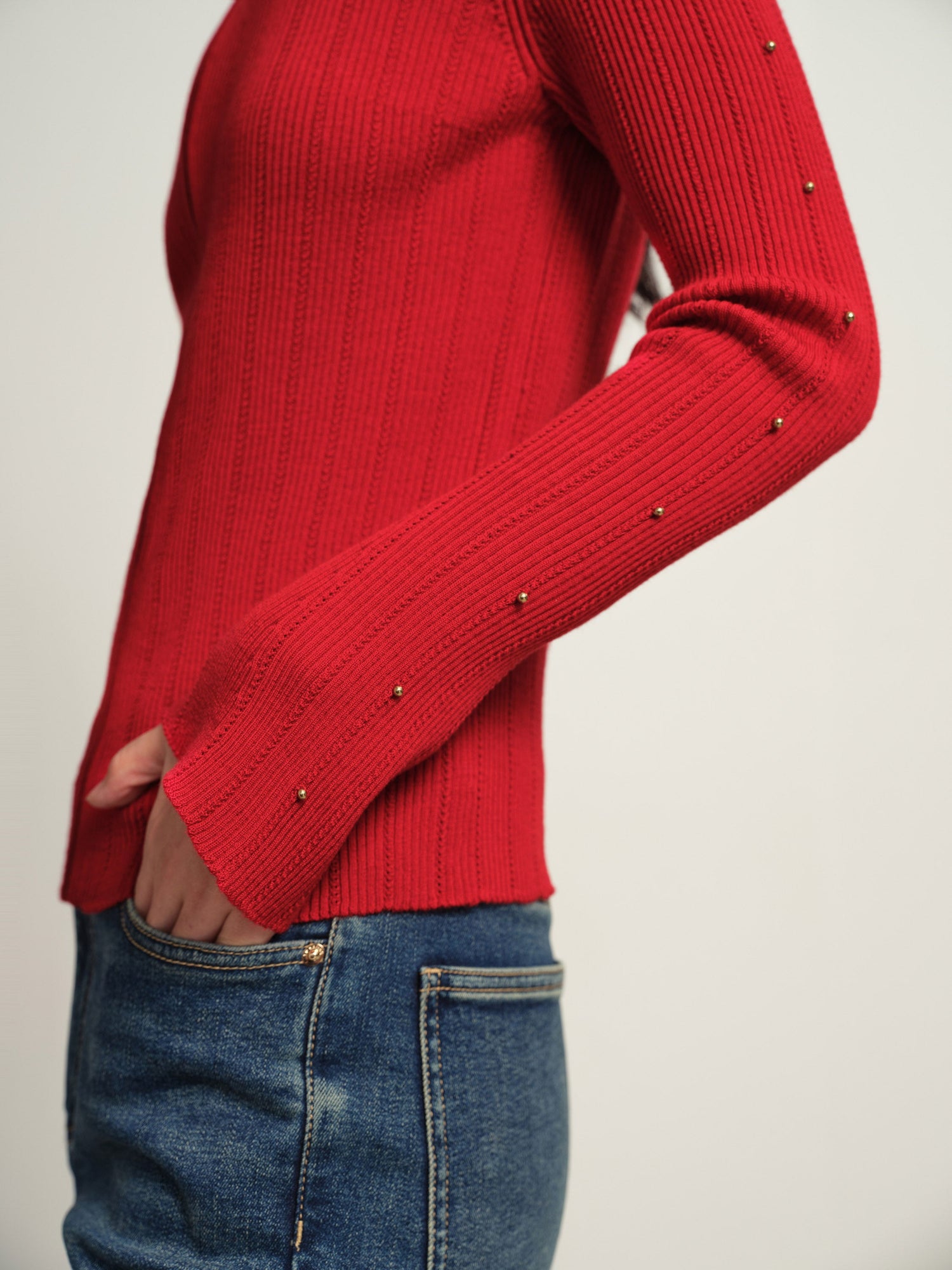 Knit Sweater | Red