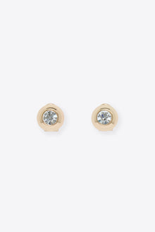 Crystal Dome Stud Earrings | Gold