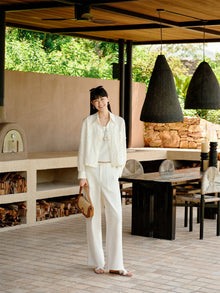 Tencel Cotton Straight-Leg Jeans | White