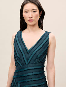 Eyelash Mini Dress | Green/Navy