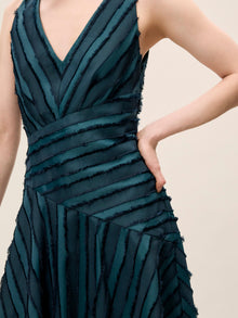 Eyelash Mini Dress | Green/Navy