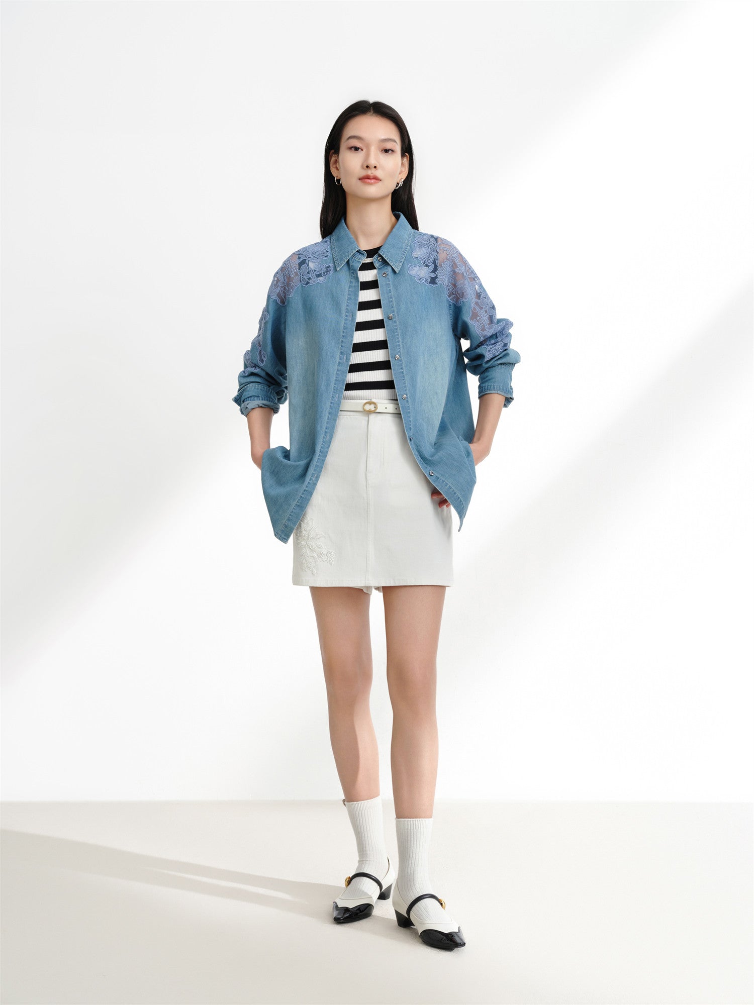 Tencel-Cotton Denim Shirt | Blue