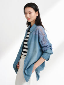 Tencel-Cotton Denim Shirt | Blue