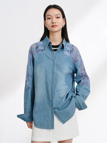 Tencel-Cotton Denim Shirt | Blue
