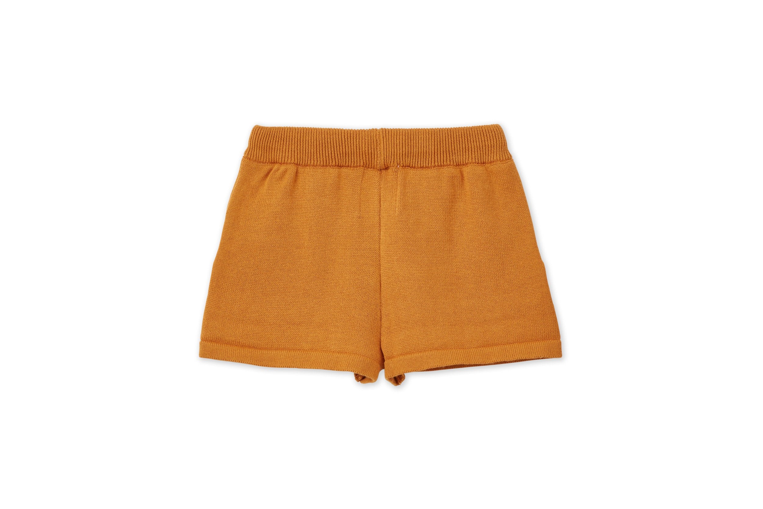 Organic Knit Shorts | Dark Ochre