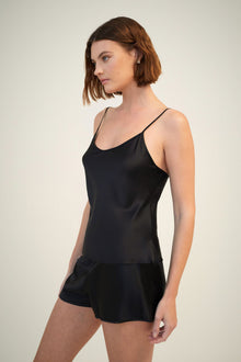 GINIA Plain Silk Cami - Black