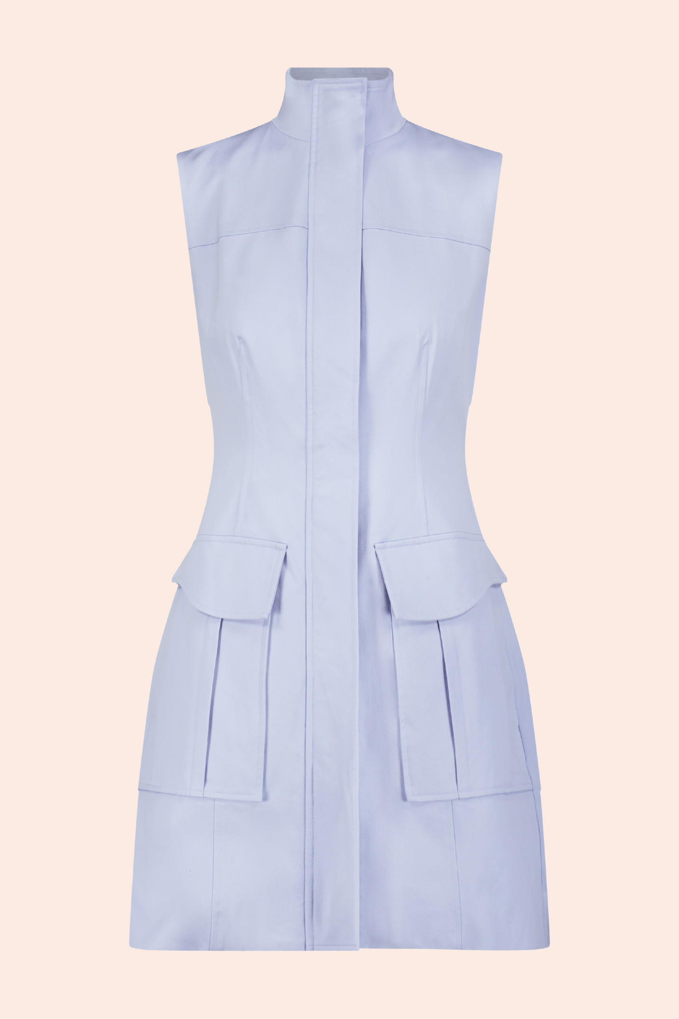 Stretch Cotton Vest Dress | Cloud