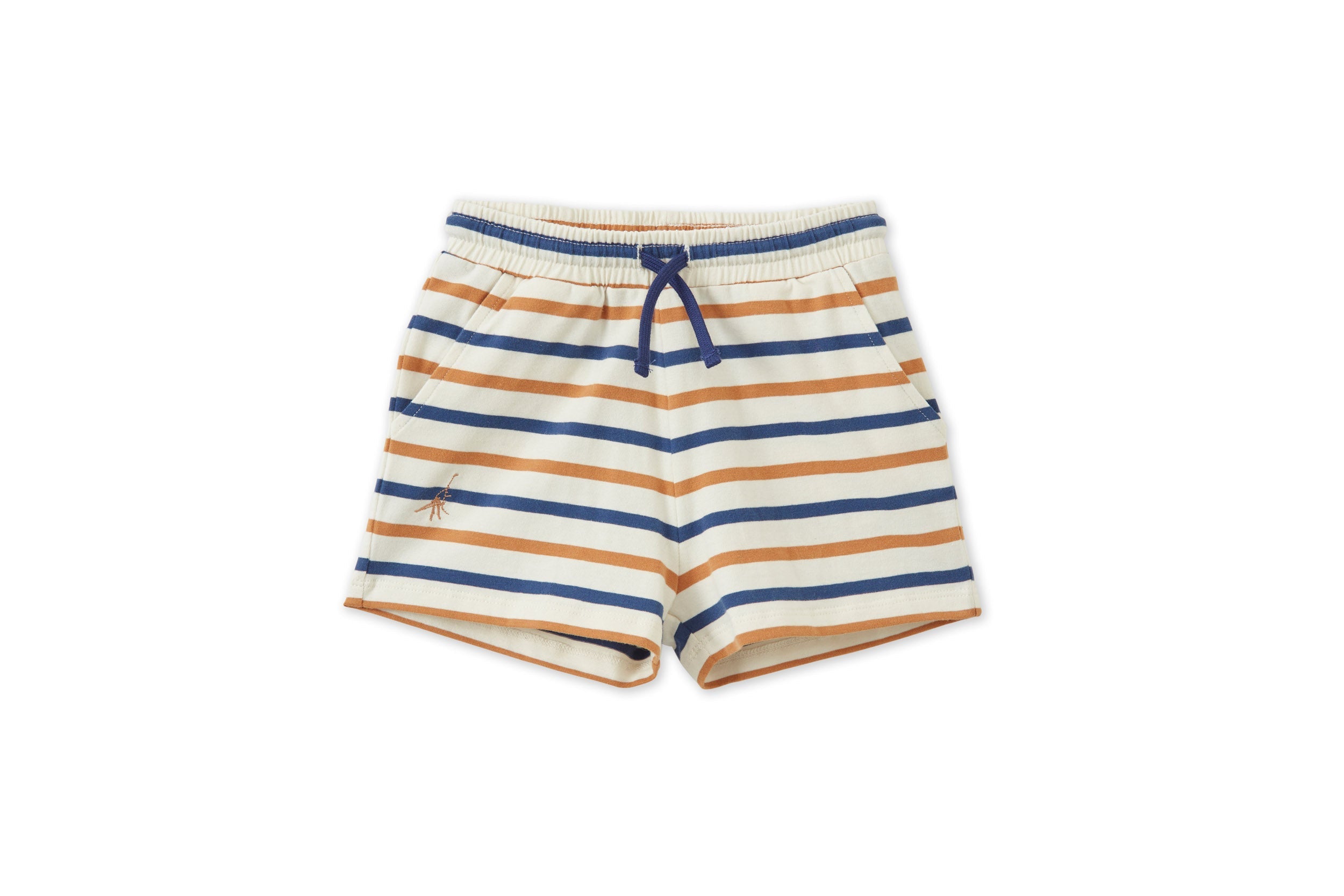 Organic Cotton Shorts | Mustard/Navy Stripe