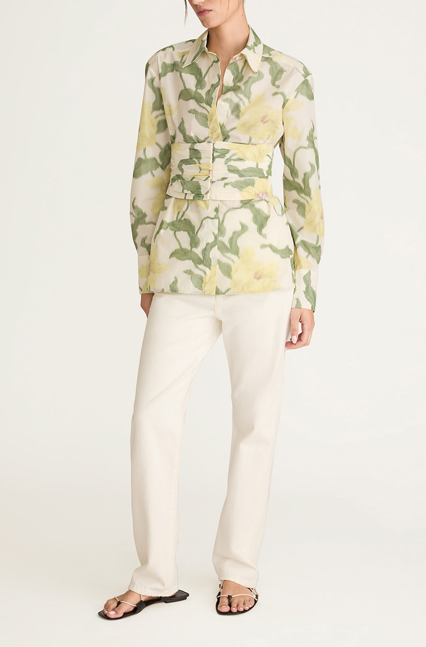 Nouveau Fleur Bustier Button Down | Snow Combo