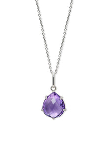 Classique Gemstone Necklace | Clear Topaz | 925 Rhodium Plated Sterling Silver