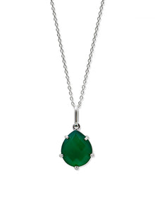 Classique Gemstone Necklace | Green Amethyst | 925 Rhodium Plated Sterling Silver