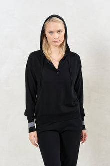 Cashmere Hoodie | Black/Grey