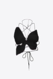 Crystal Butterfly Top | Black