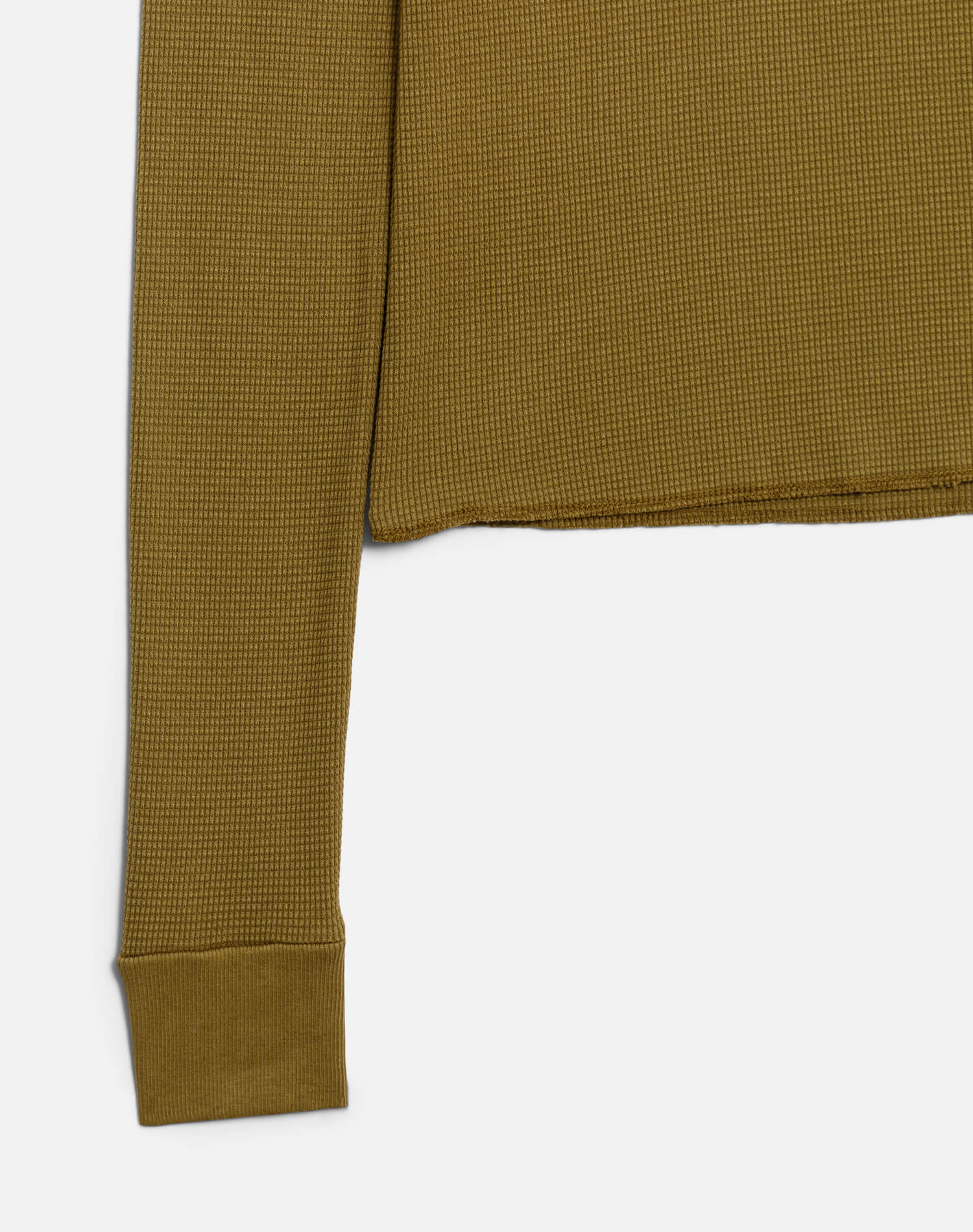 Womens | Hanes Waffle Baby Long Sleeve | Fatigue
