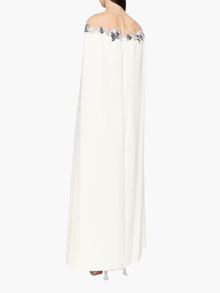 Embroidered Illusion Gown | Ivory