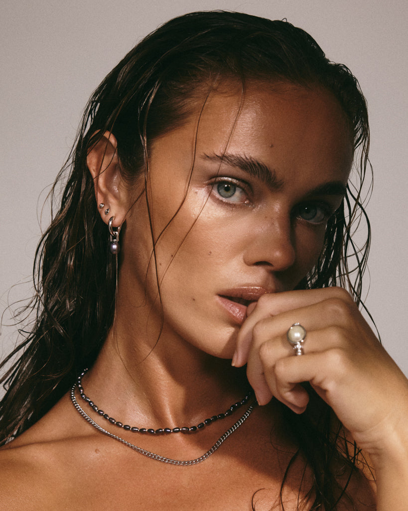 The Pearl Chain Necklace Set | Silver | Freshwater Pearls