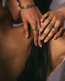 The Wave Bezel Cigar Band | Silver | Cubic Zirconia