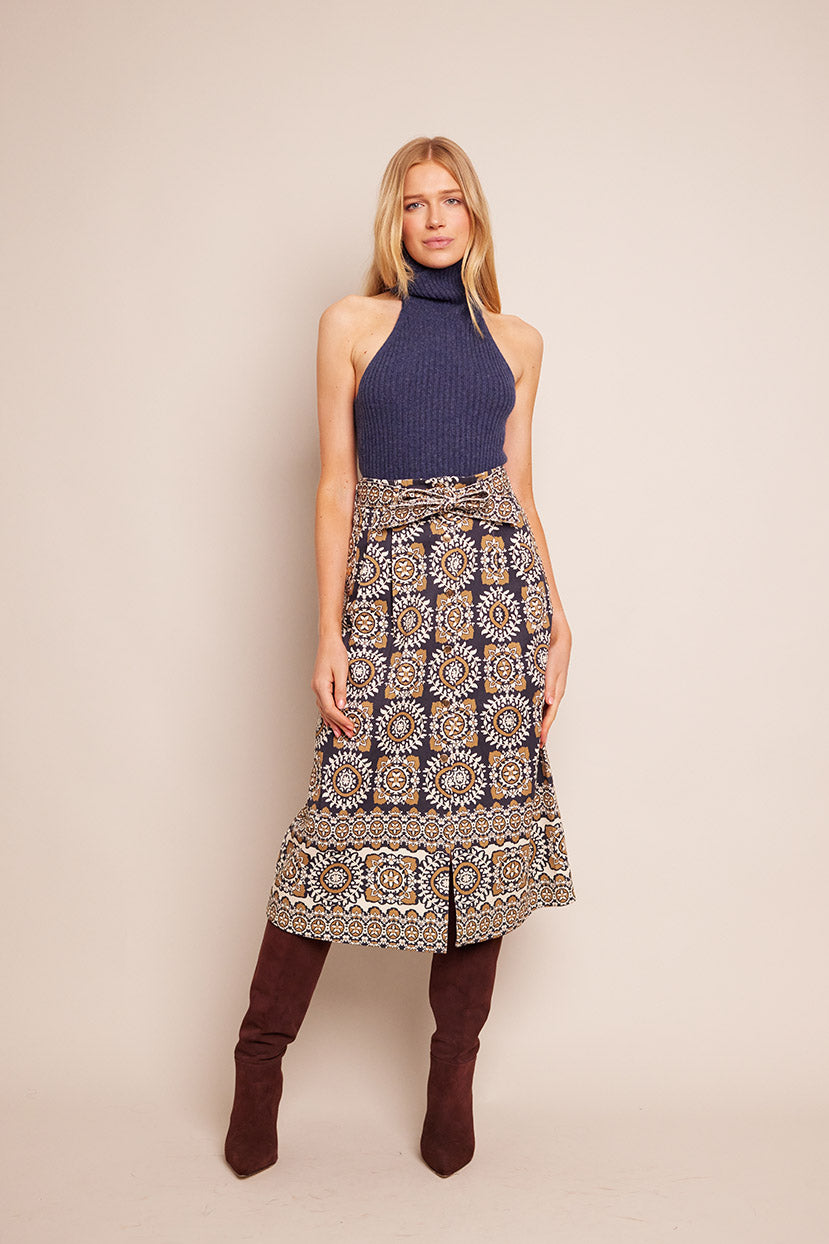 Oslo Skirt | Blue Medallion Tile