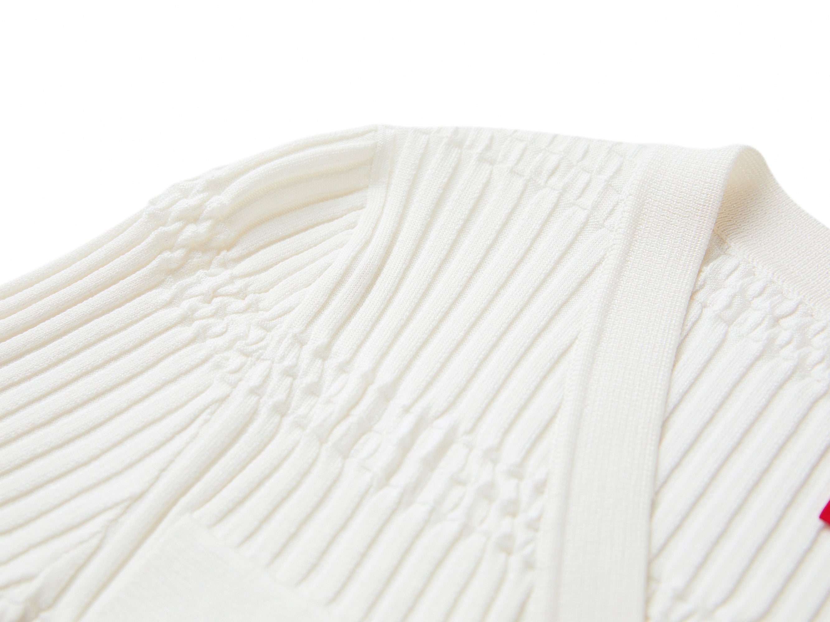 Mulberry Silk Short-Sleeve v Slim-Fit Cardigan | White