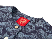 Round Neck Boxy Jacket | Blue