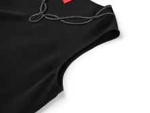 Silk Blend Sleeveless Straight-Fit Shirt | Black