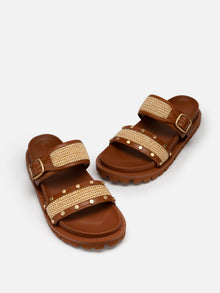 Comfortable Thick-soled Buckle Slippers | Brown