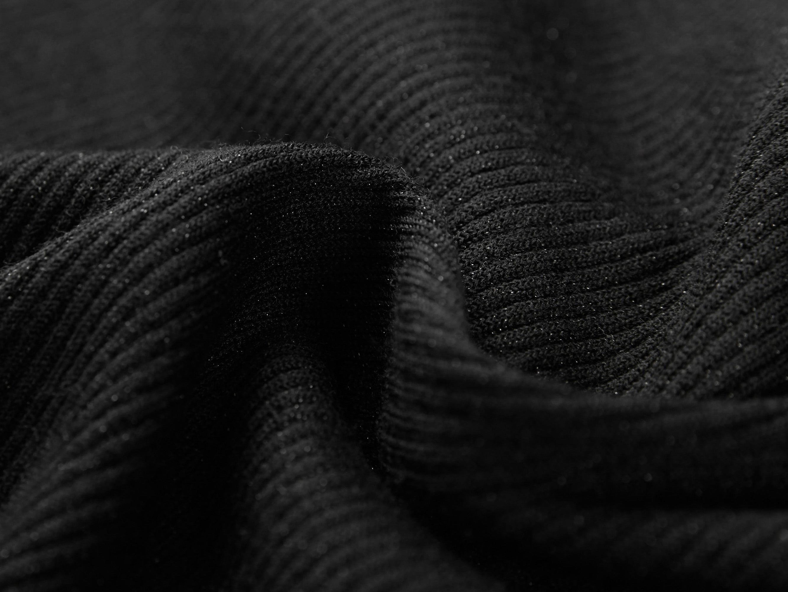 Wool Slim-Fit Knit Top | Black