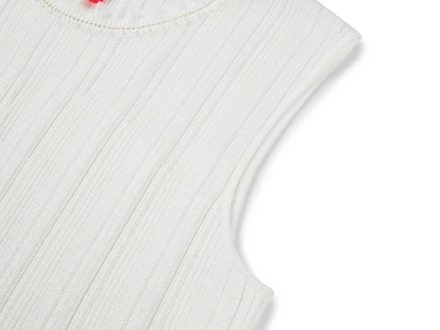 Mulberry Silk Sleeveless Knit Cardigan | White