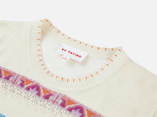 Striped Jacquard Knit T-Shirt | Beige
