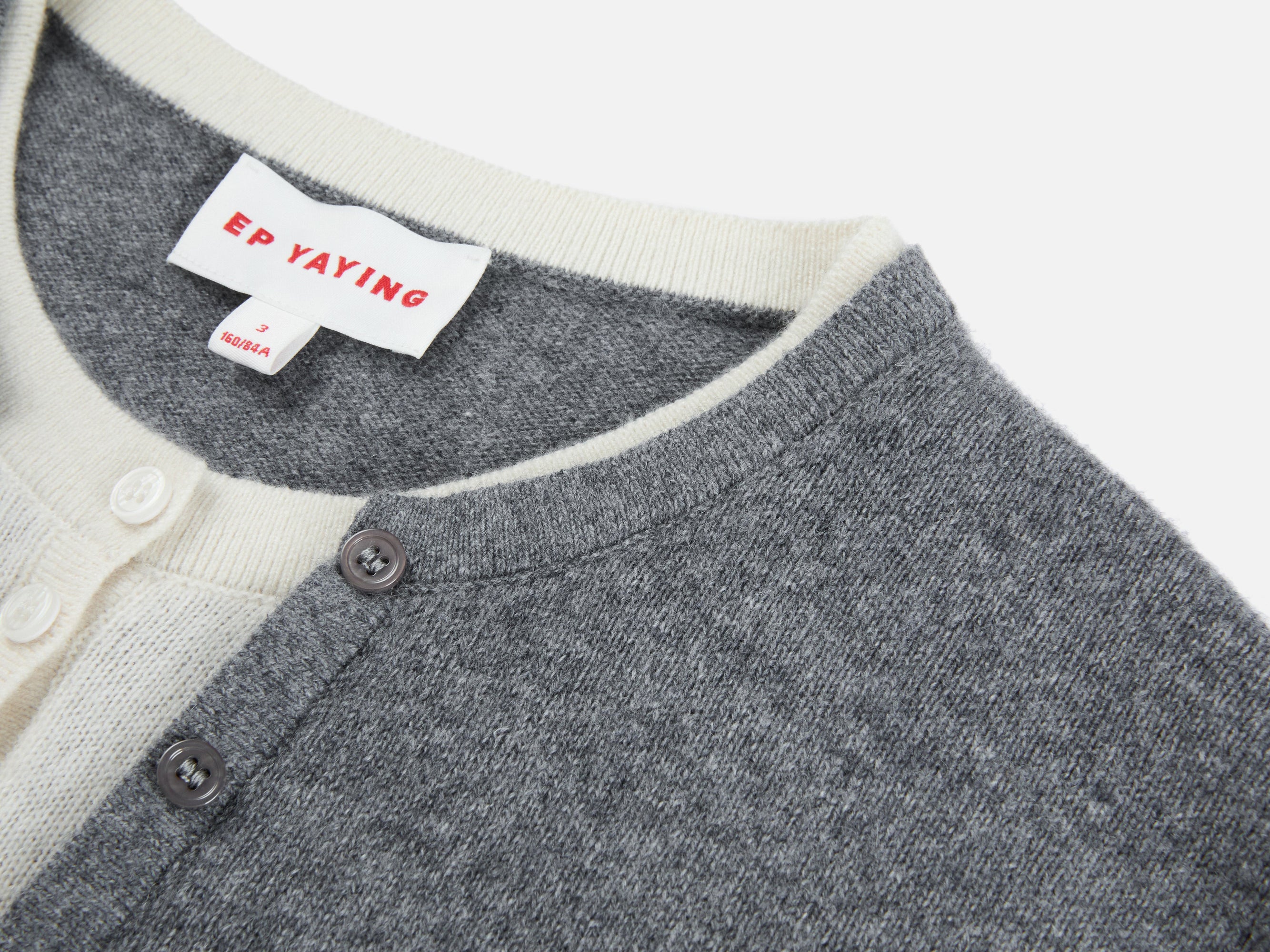 Layered Collar Soft Wool Cashmere Old Money Style Sweater | Grey