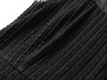 Acetate Skirt Waist-Defining Sleeveless Dress | Black