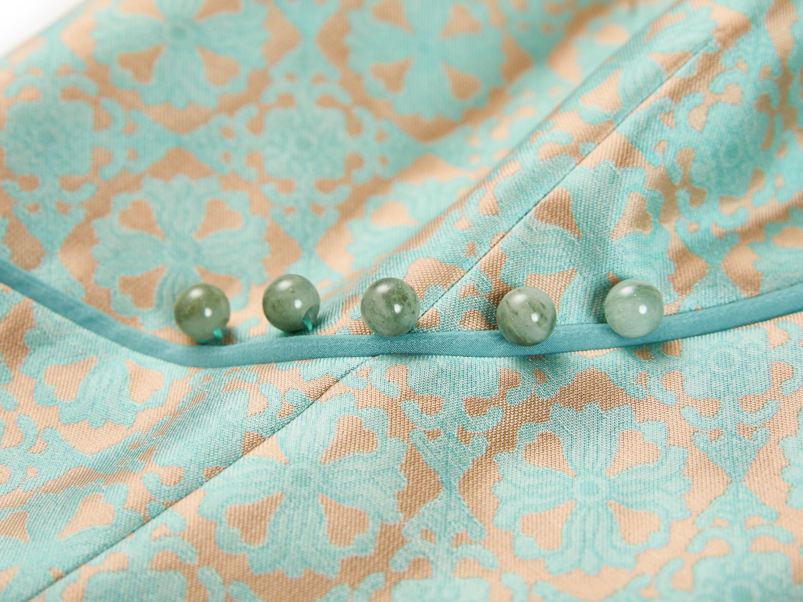 Floral Cheongsam Dress | Mint Green