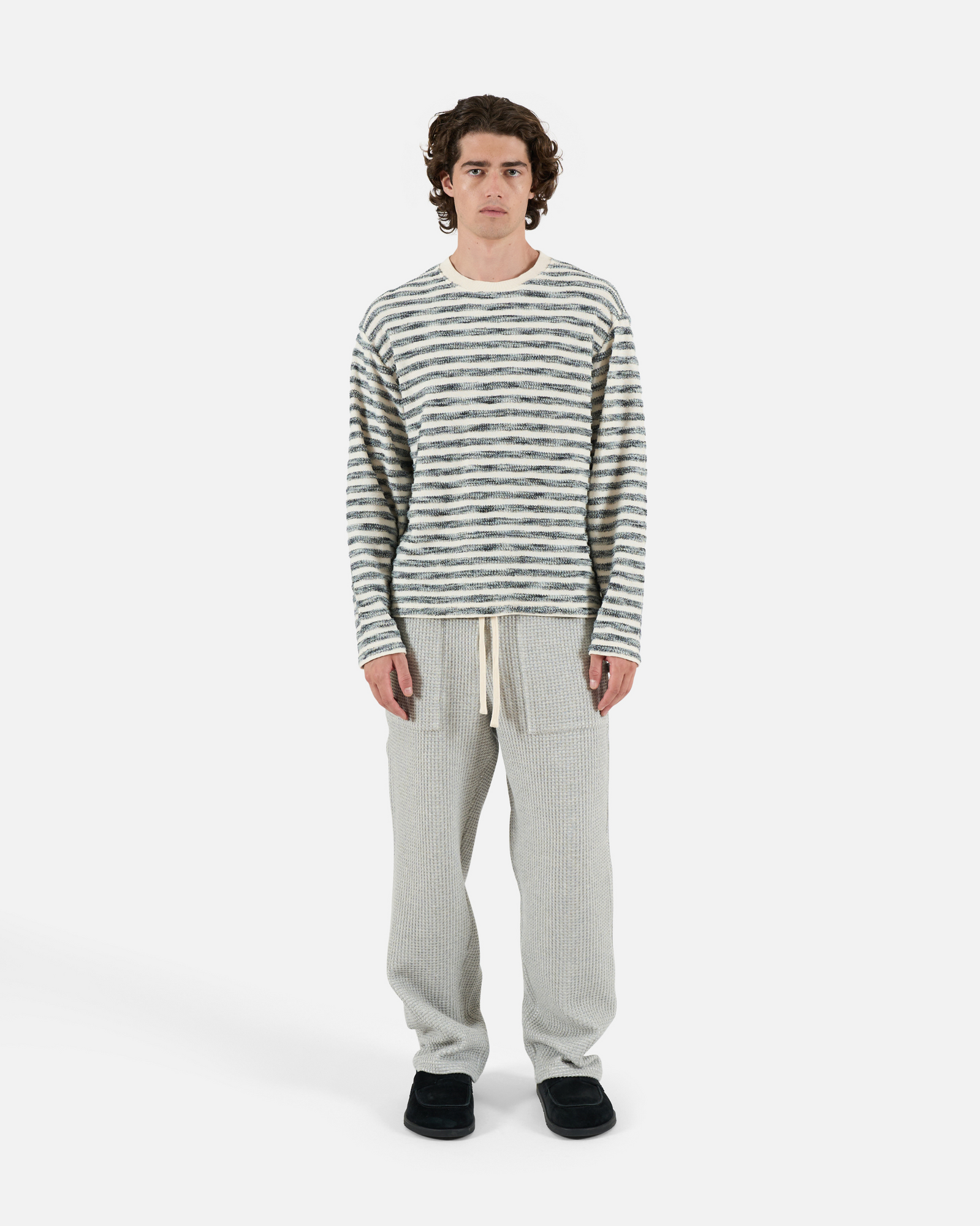 Waffle Knit Pants | Heather Grey