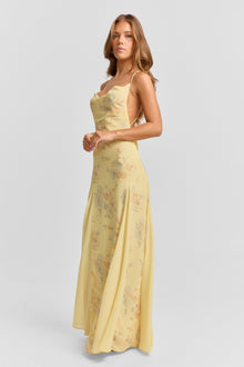 Juniper Maxi Dress | Yellow Floral Print