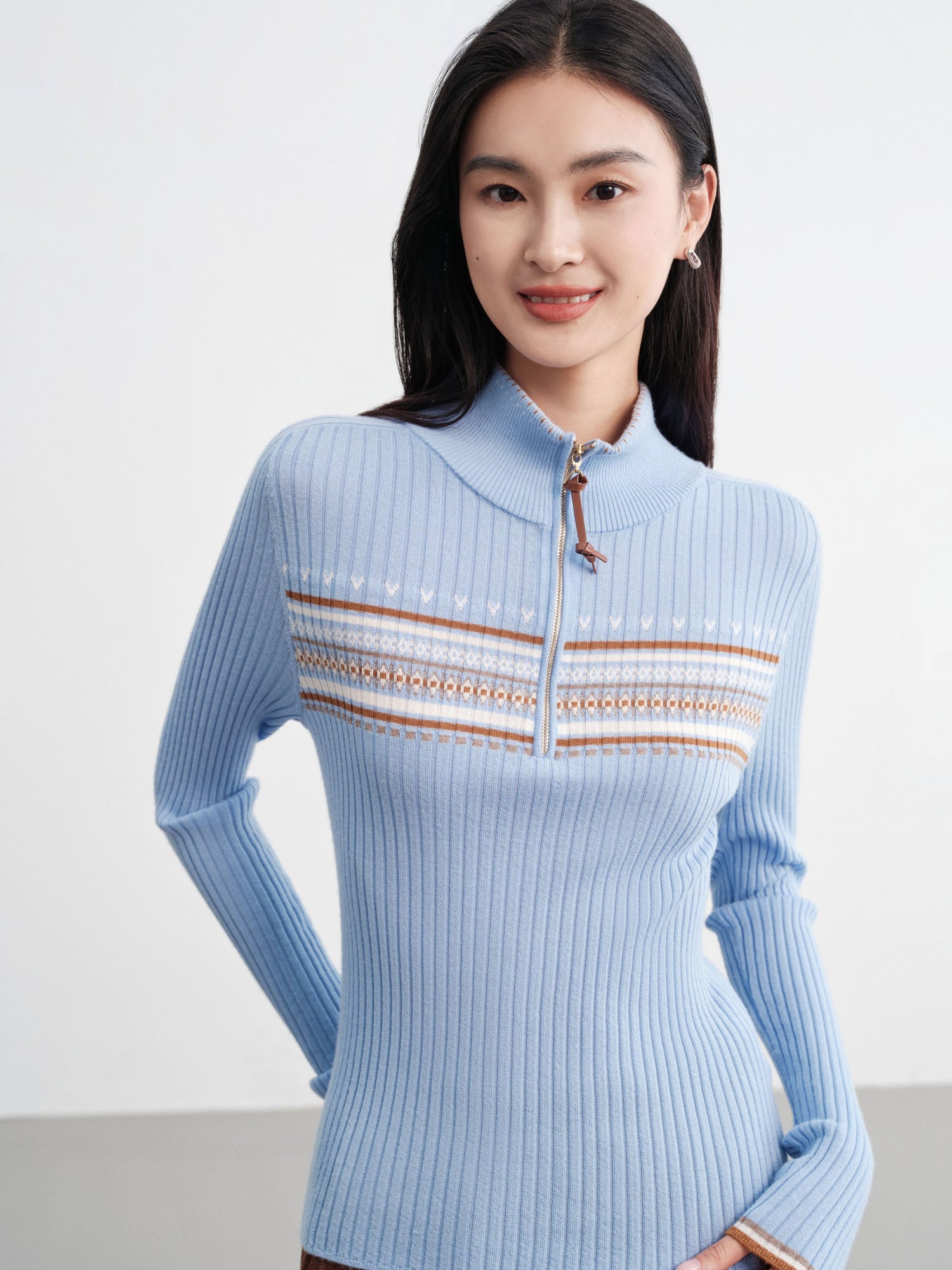 Jacquard Wool Sweater | Blue
