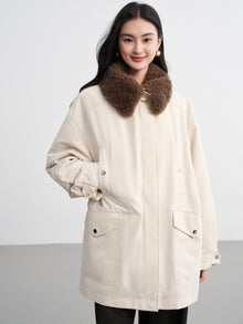 Wool Light Warm Parka | White