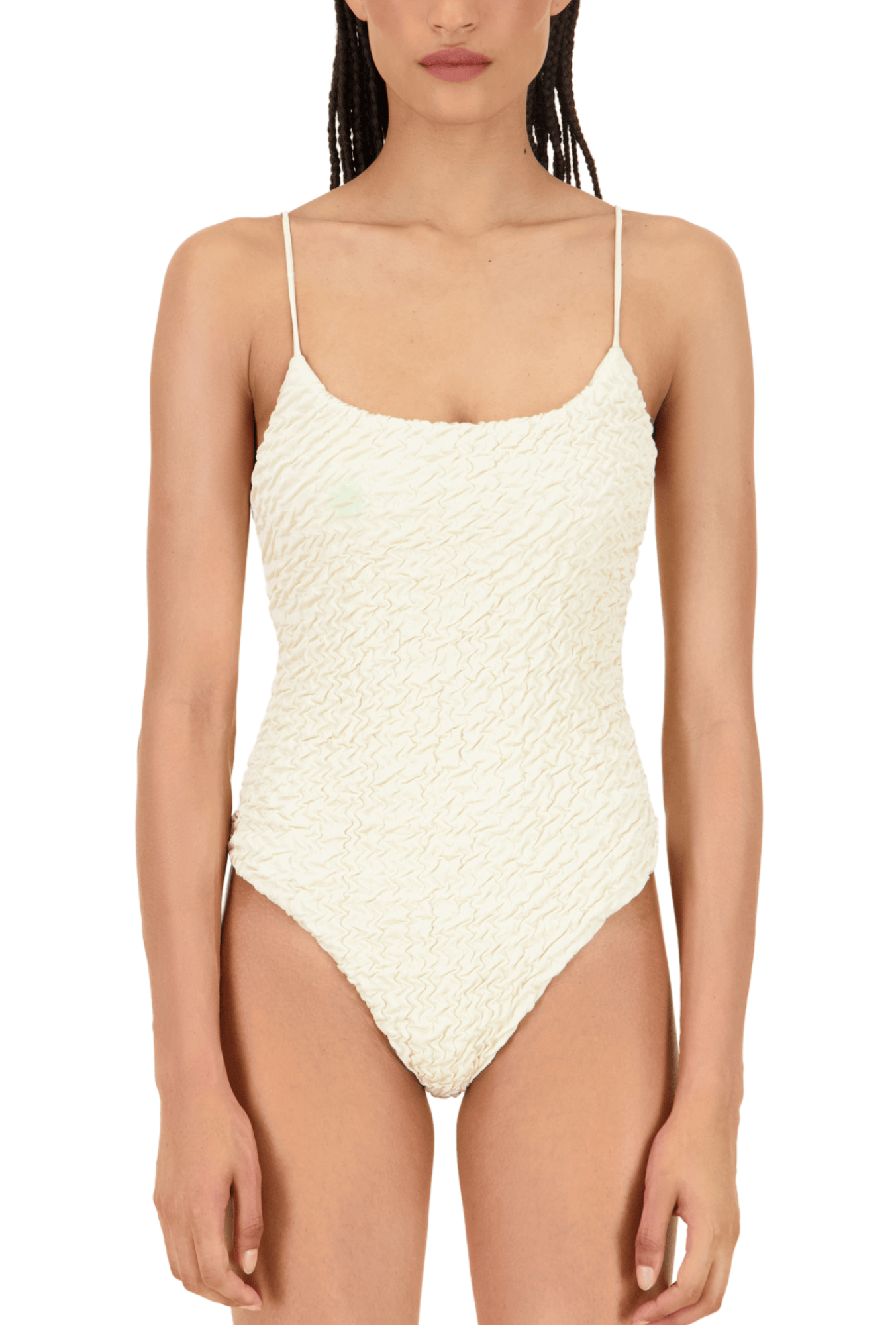 The Imey One Piece | Ivory Luxe Crinkle
