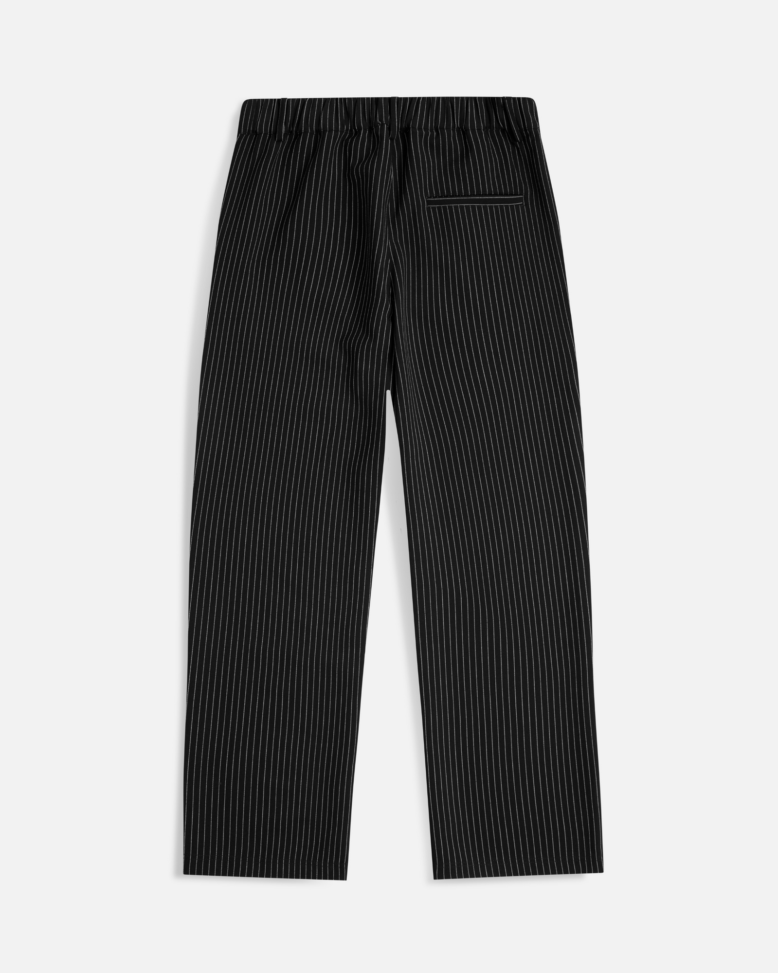 Black Pinstripe Trousers | Black