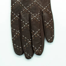 Womens | Leather Gloves with Contrast Stitch | Kenya Roast/Brown