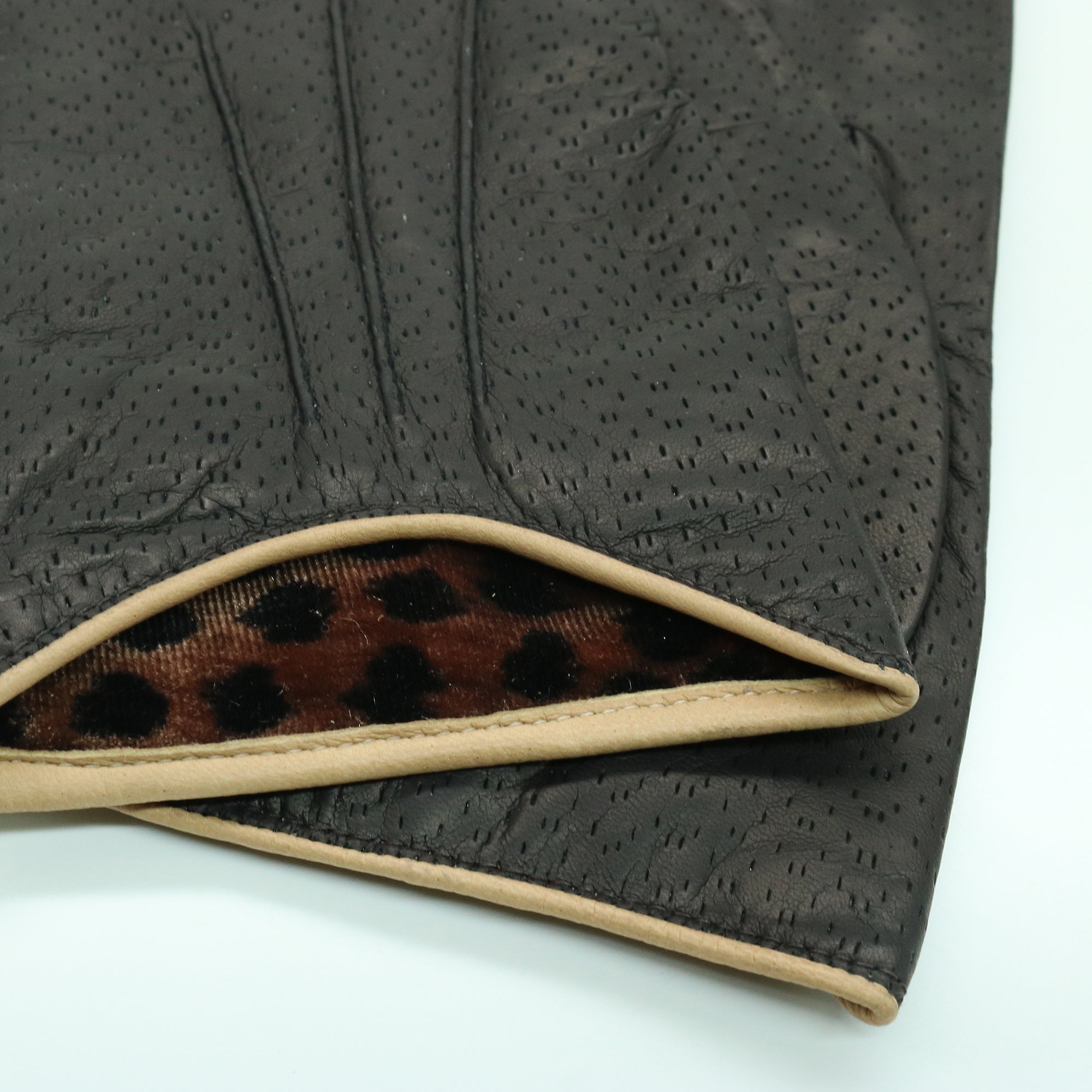 Womens | Leather Gloves Color Block | Choco/Teak