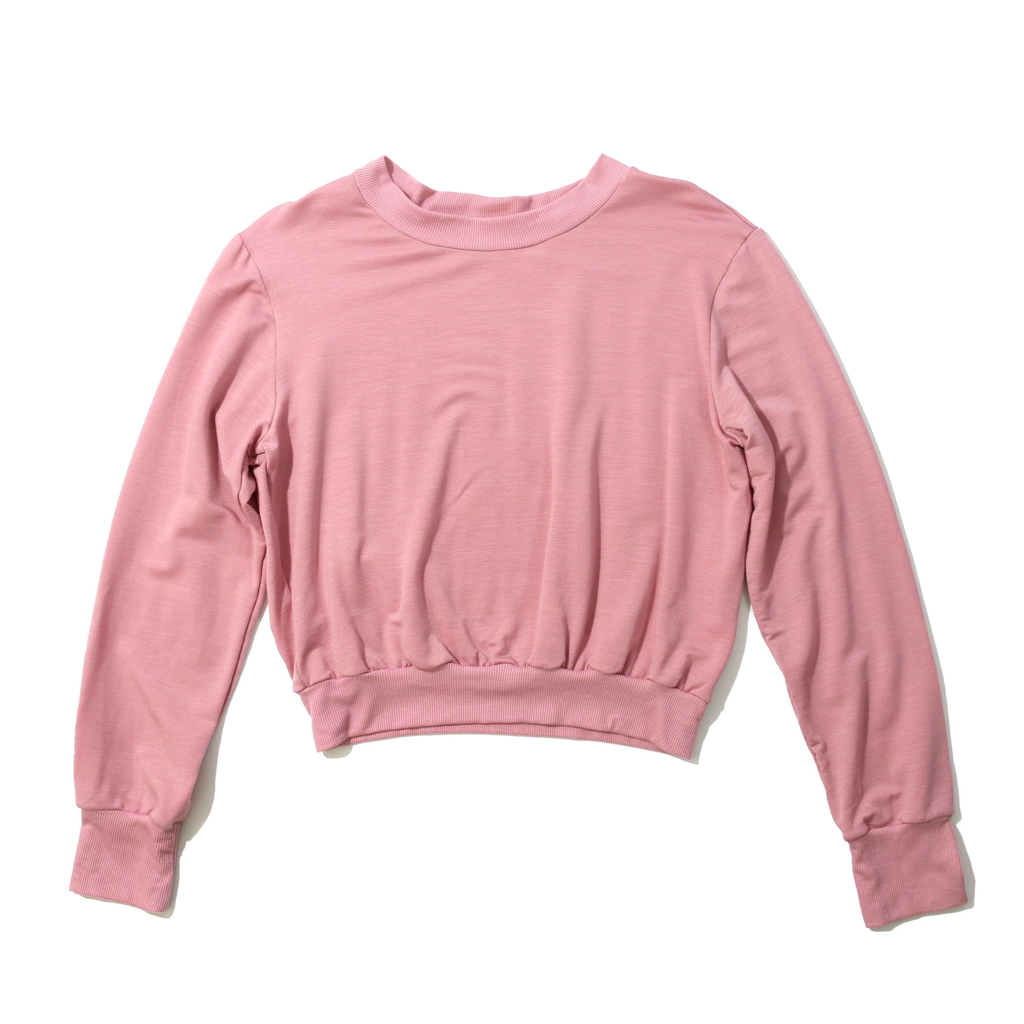 French Terry Crop Sweatshirt | Mauve Orchid (Pink)